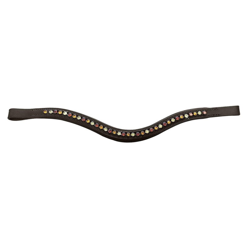 Sparkle Wave Horse Browband with Softy Leather Padding Diamante Crystal Detail 
