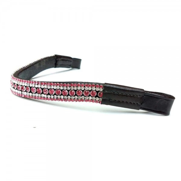 Browband Pink (Cob, Brown Leather)